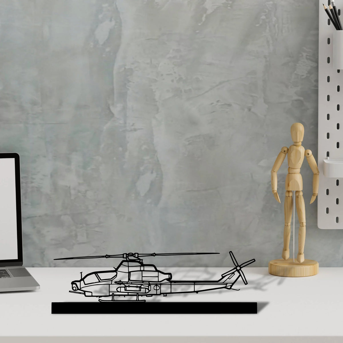 ah-1z-viper Silhouette Metal Art Stand - Tinvibe
