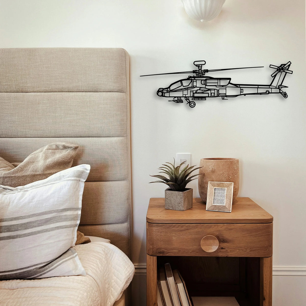 Ah 64D Apache 2 Classic Aircraft Silhouette Metal Wall Art - Tinvibe