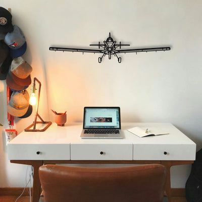 At 802 Classic Aircraft Silhouette Metal Wall Art - Tinvibe