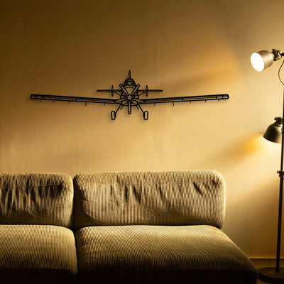 At 802 Classic Aircraft Silhouette Metal Wall Art - Tinvibe