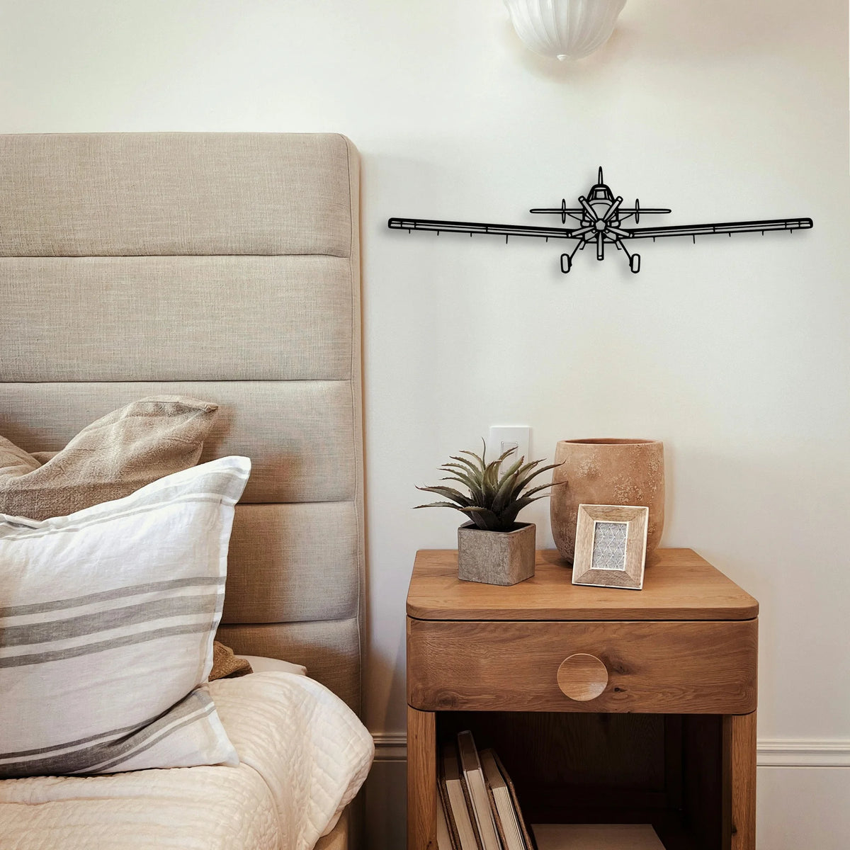 At 802 Classic Aircraft Silhouette Metal Wall Art - Tinvibe