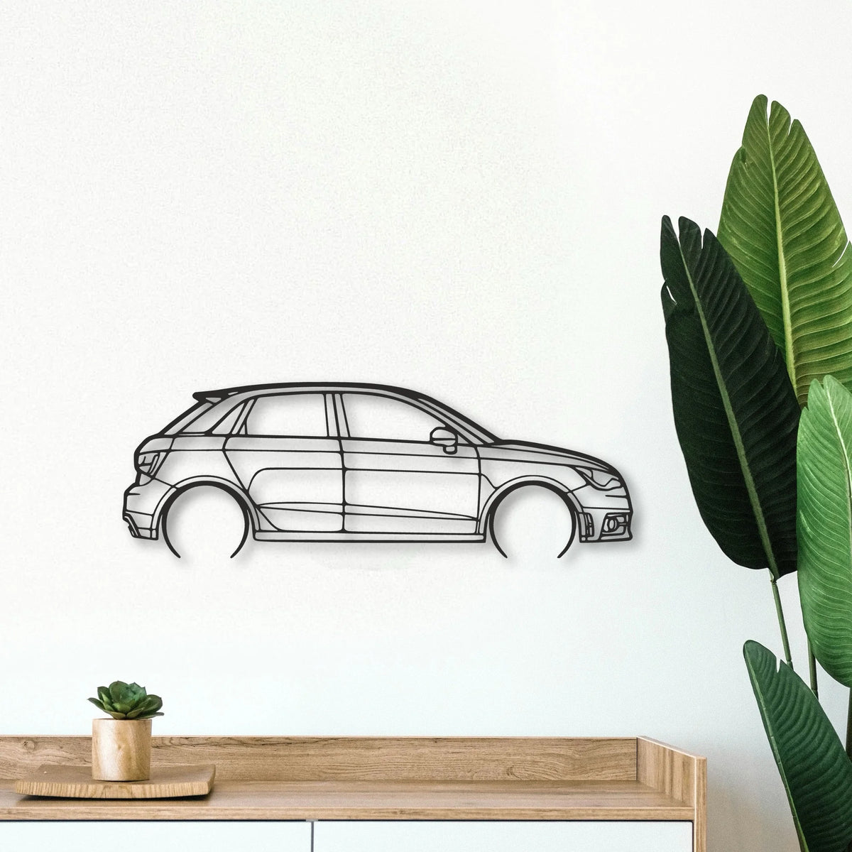 Audi A1 Classic Silhouette Metal Wall Art - Tinvibe
