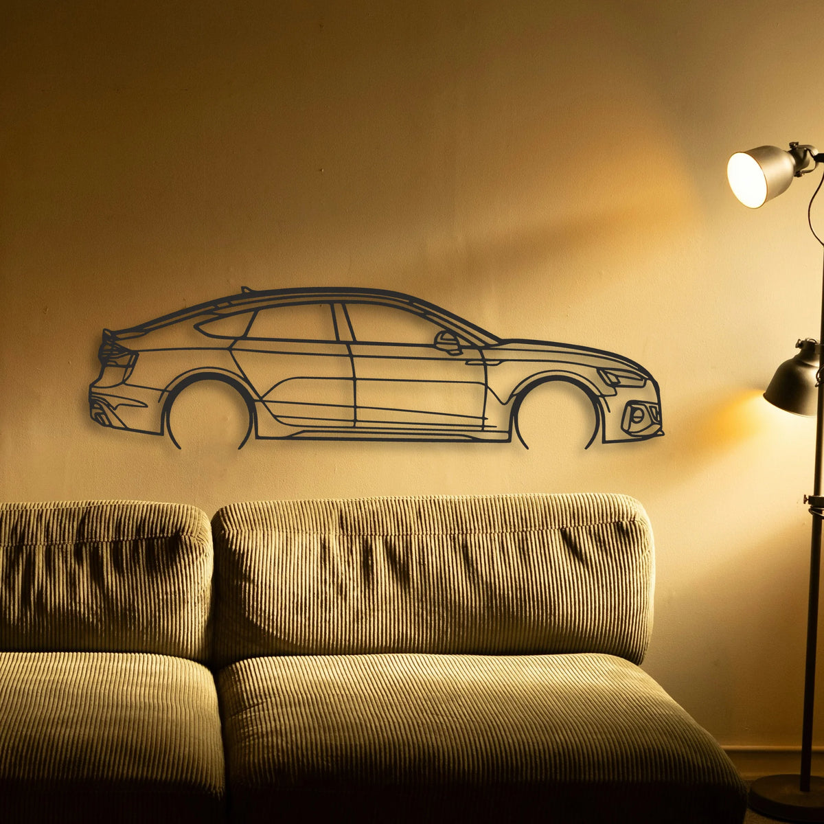 Audi RS5 Classic Silhouette Metal Wall Art - Tinvibe