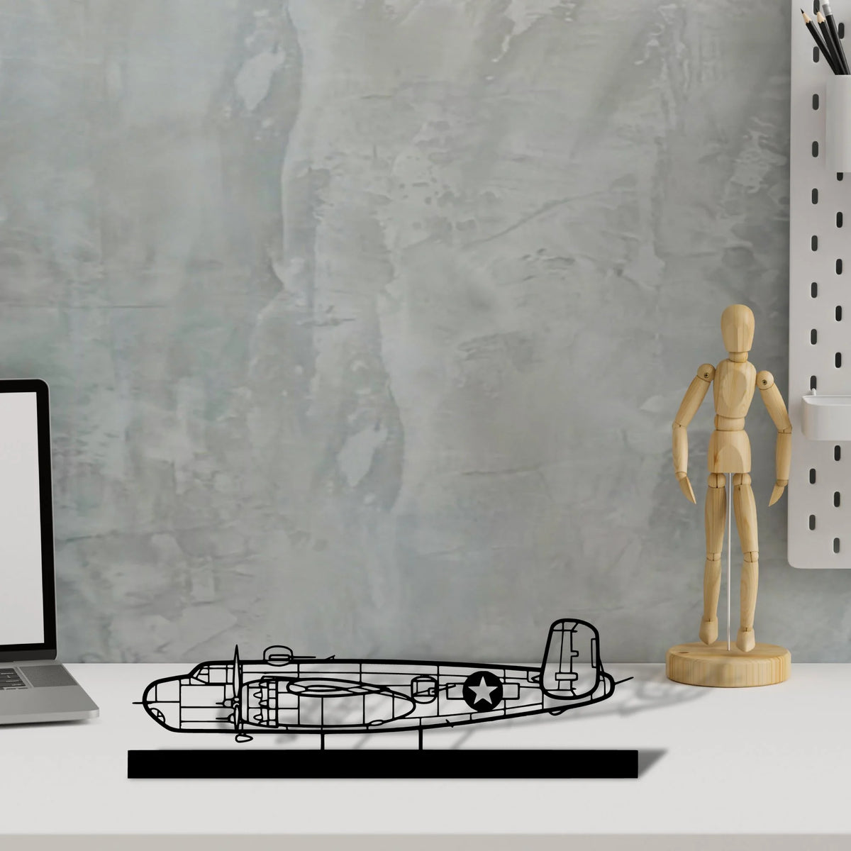 b-25h Silhouette Metal Art Stand - Tinvibe