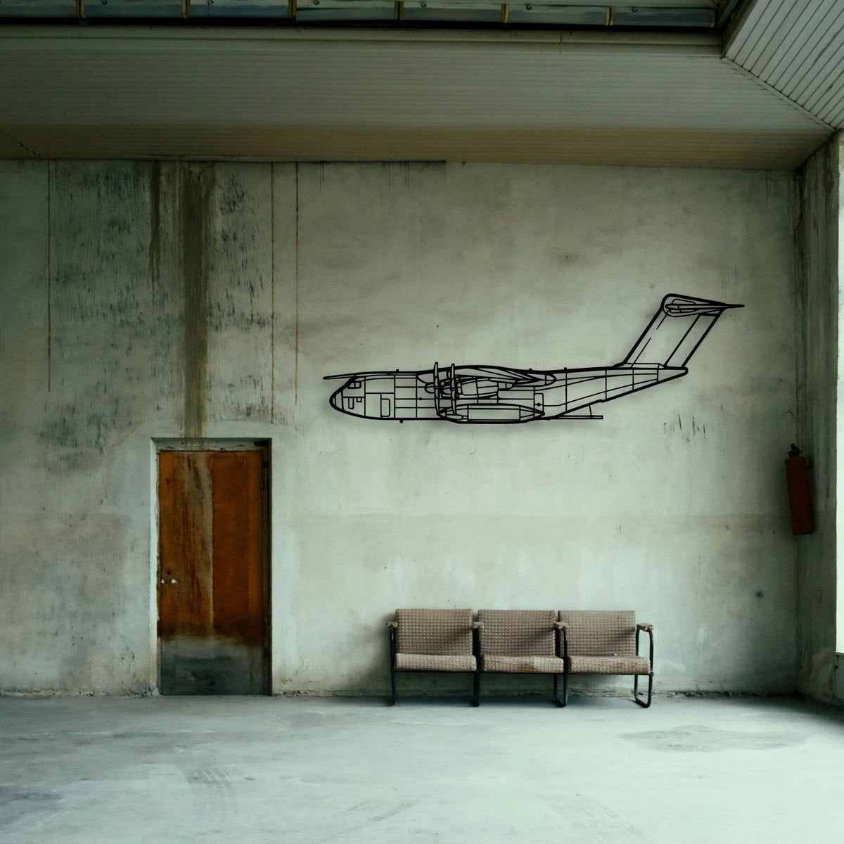 B737 300 2 Classic Aircraft Silhouette Metal Wall Art - Tinvibe