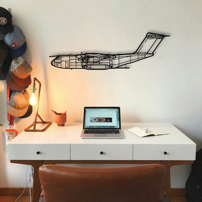 B737 300 2 Classic Aircraft Silhouette Metal Wall Art - Tinvibe