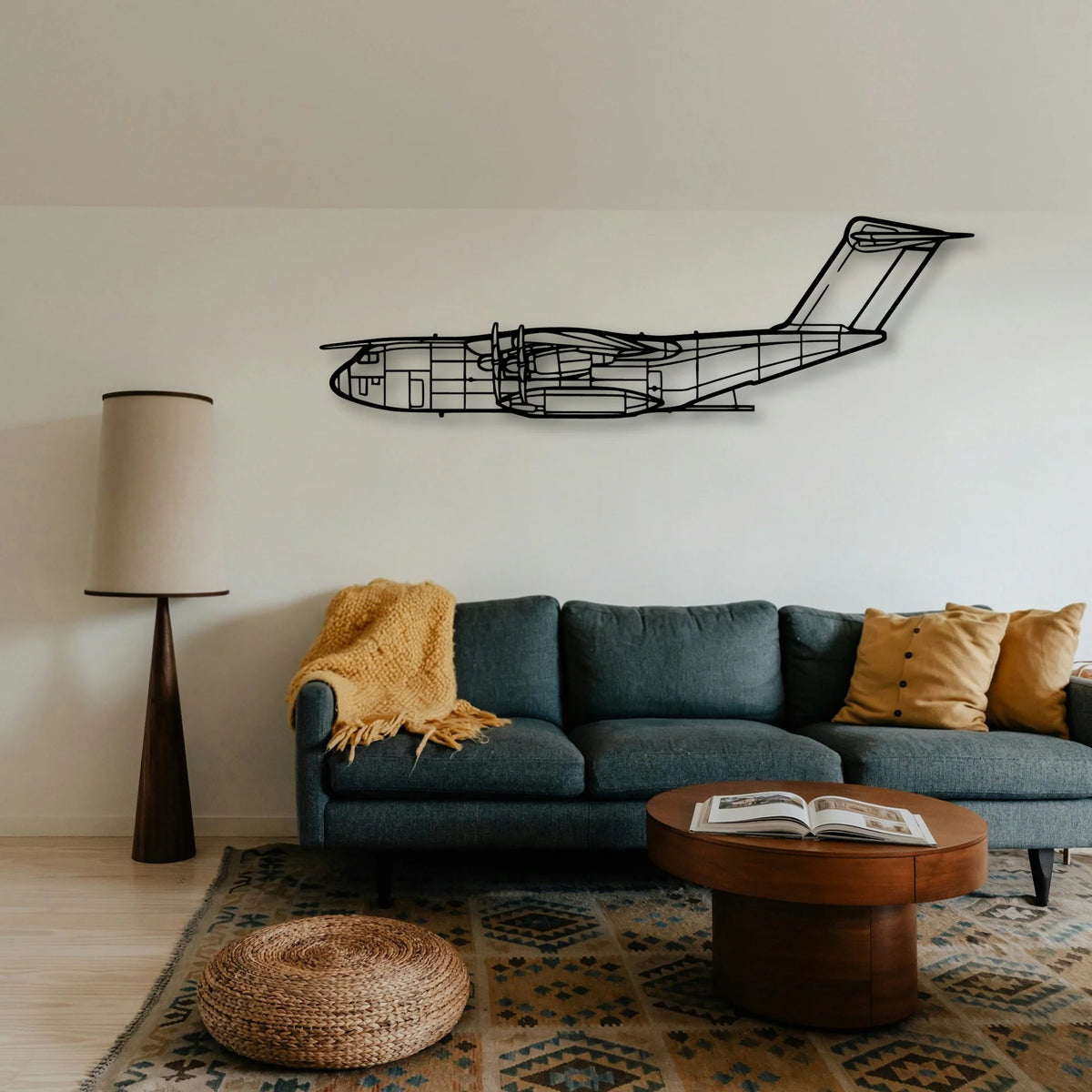 B737 300 2 Classic Aircraft Silhouette Metal Wall Art - Tinvibe