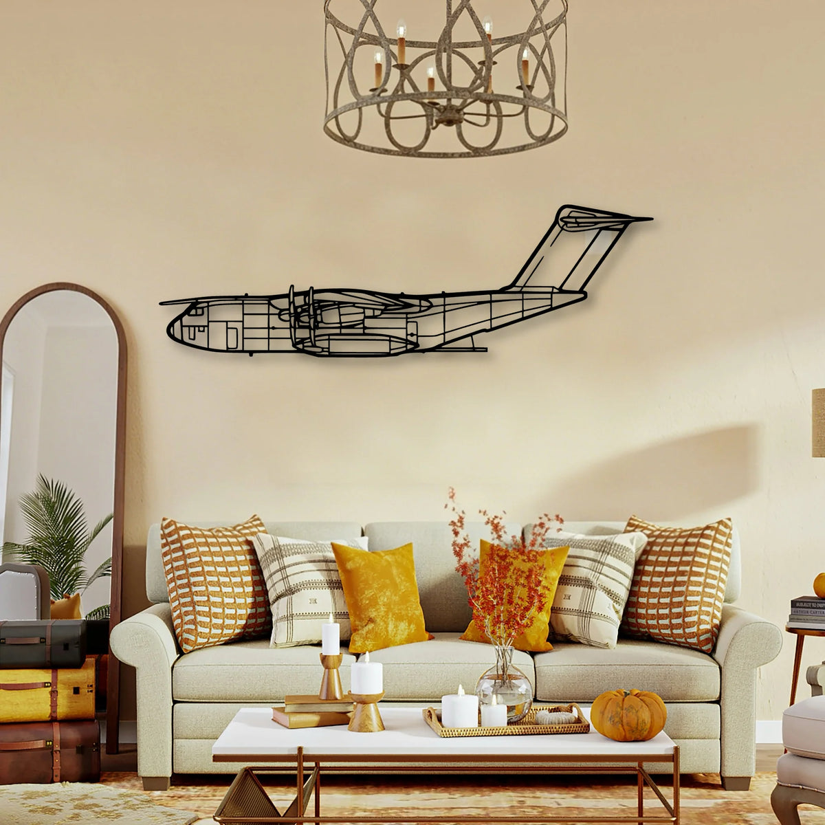 B737 300 2 Classic Aircraft Silhouette Metal Wall Art - Tinvibe