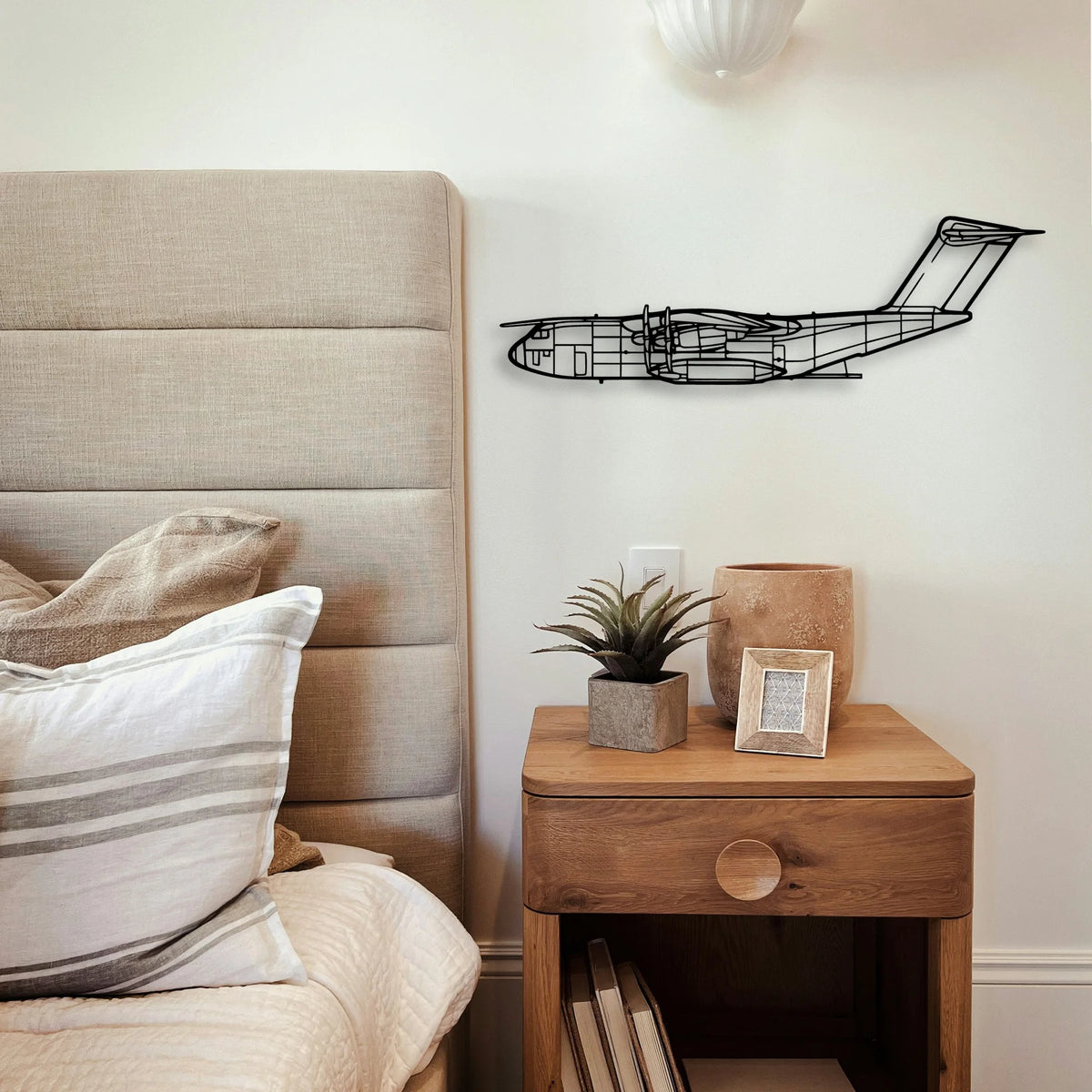 B737 300 2 Classic Aircraft Silhouette Metal Wall Art - Tinvibe