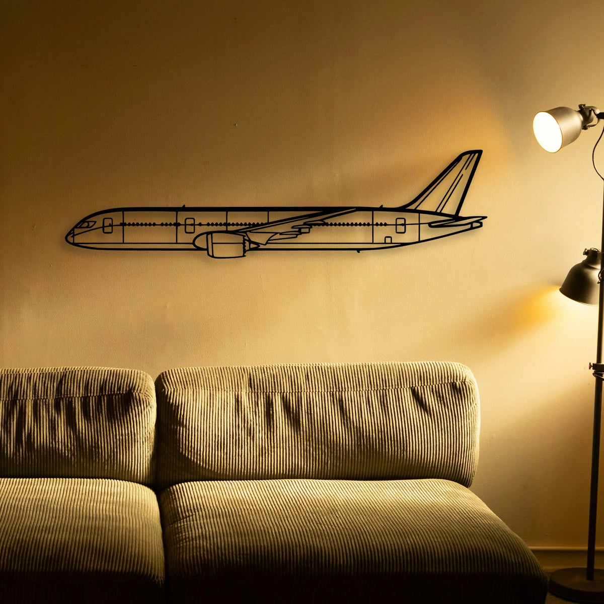 B787 Dreamliner Classic Aircraft Silhouette Metal Wall Art - Tinvibe