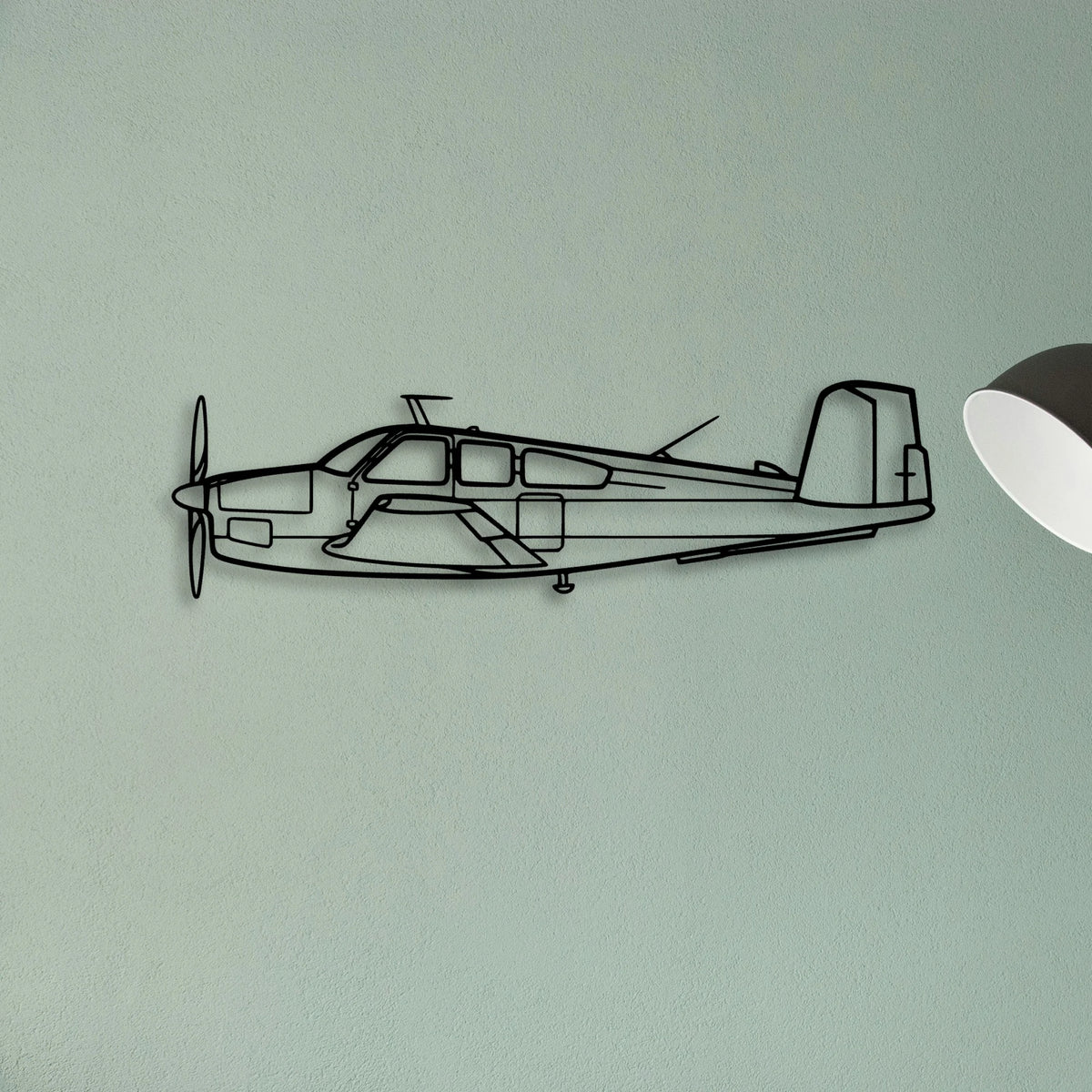Beechcraft V35 Classic Aircraft Silhouette Metal Wall Art - Tinvibe