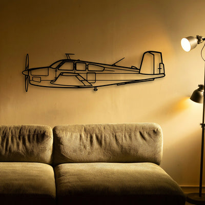 Beechcraft V35 Classic Aircraft Silhouette Metal Wall Art - Tinvibe