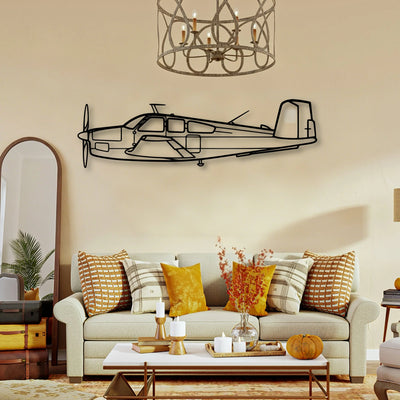 Beechcraft V35 Classic Aircraft Silhouette Metal Wall Art - Tinvibe