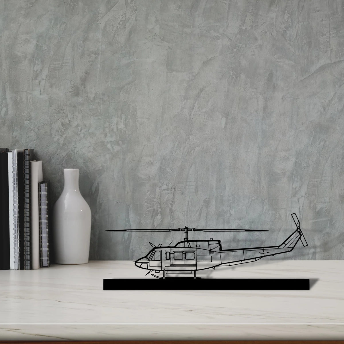 bell-212-sentry-2 Silhouette Metal Art Stand - Tinvibe