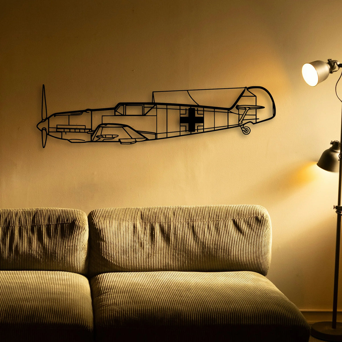 BF109 3 Classic Aircraft Silhouette Metal Wall Art - Tinvibe