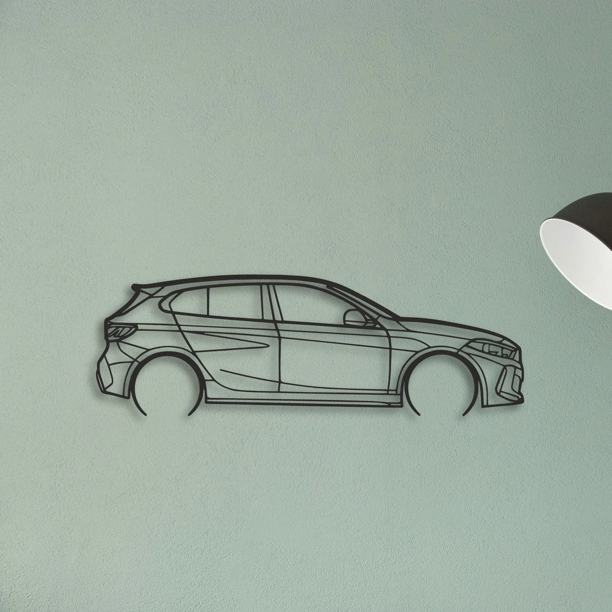 BMW 135i F40 Classic Silhouette Metal Wall Art - Tinvibe
