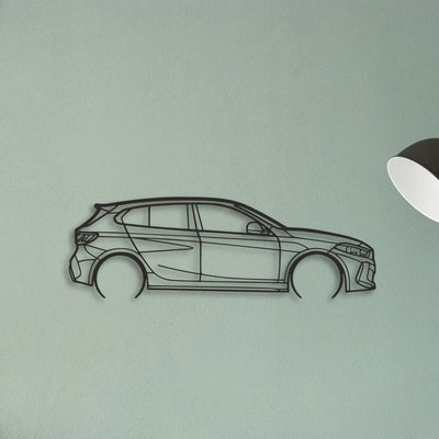 BMW 135i F40 Classic Silhouette Metal Wall Art - Tinvibe