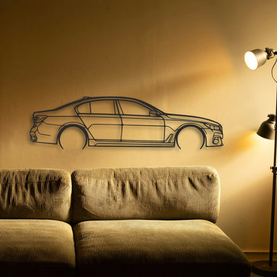 BMW 750i Classic Silhouette Metal Wall Art - Tinvibe