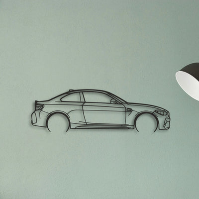 BMW M2 F87 Classic Silhouette Metal Wall Art - Tinvibe