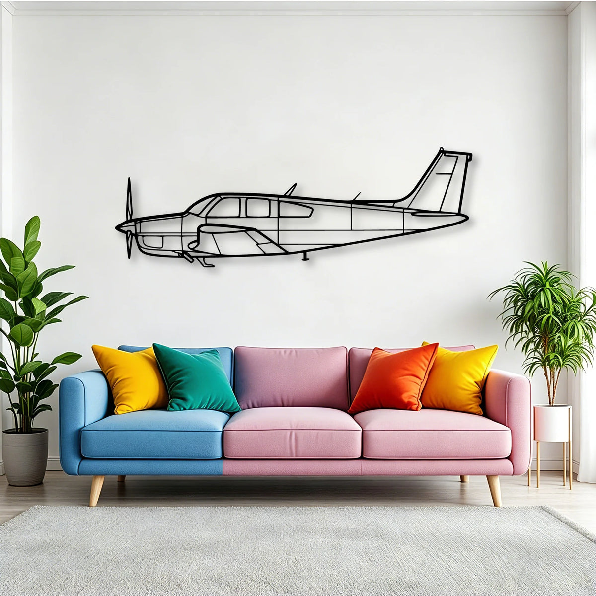 Bonanza F33A Classic Aircraft Silhouette Metal Wall Art - Tinvibe