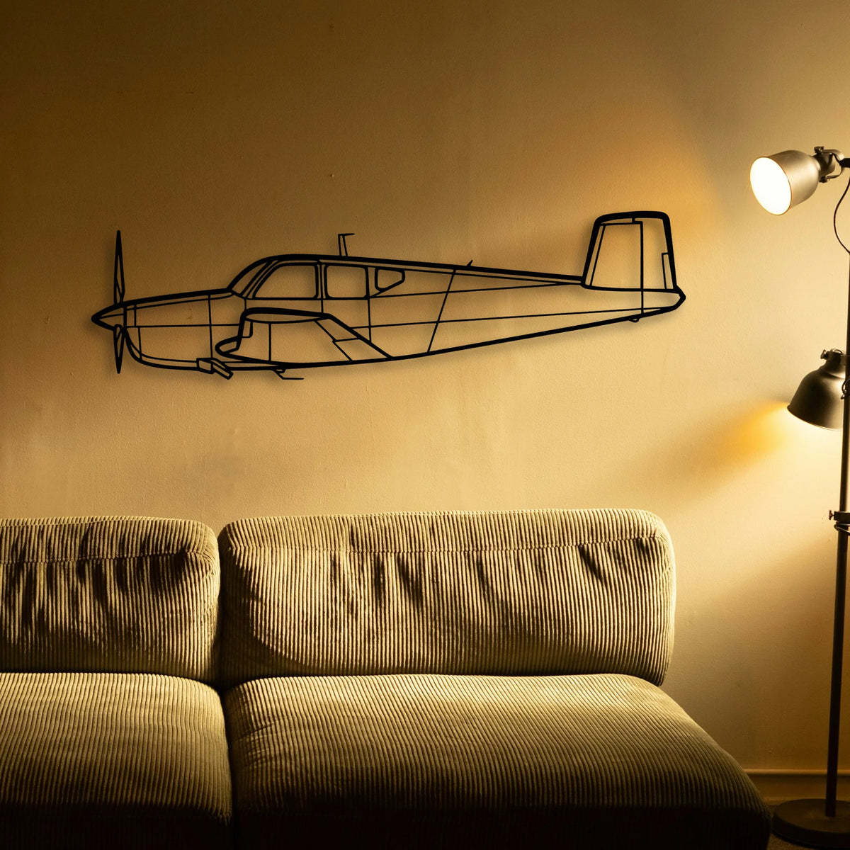 Bonanza K35 Classic Aircraft Silhouette Metal Wall Art - Tinvibe