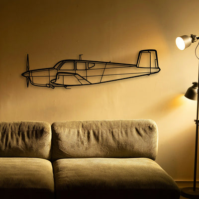 Bonanza K35 Classic Aircraft Silhouette Metal Wall Art - Tinvibe