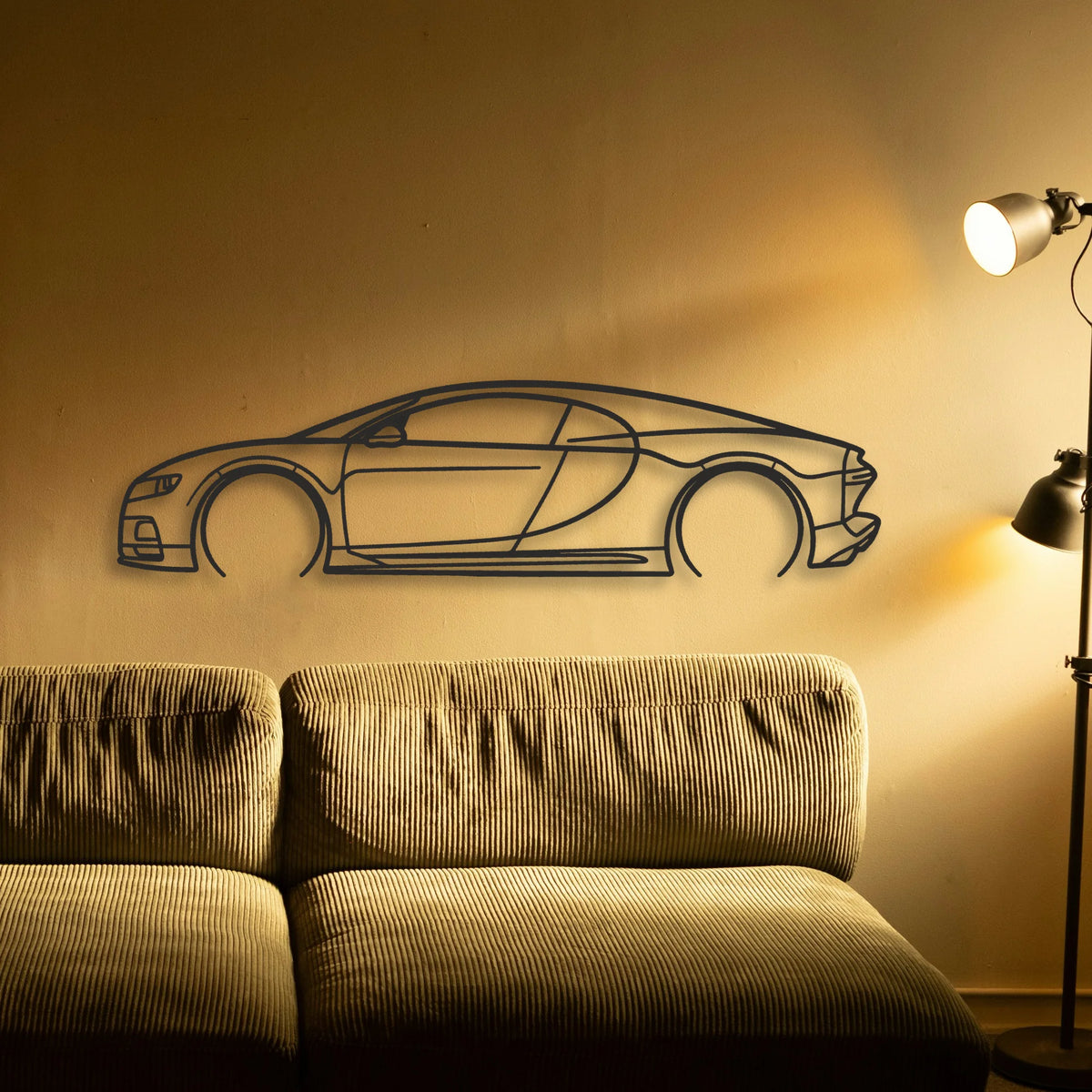 Bugatti Chiron Classic Silhouette Metal Wall Art - Tinvibe
