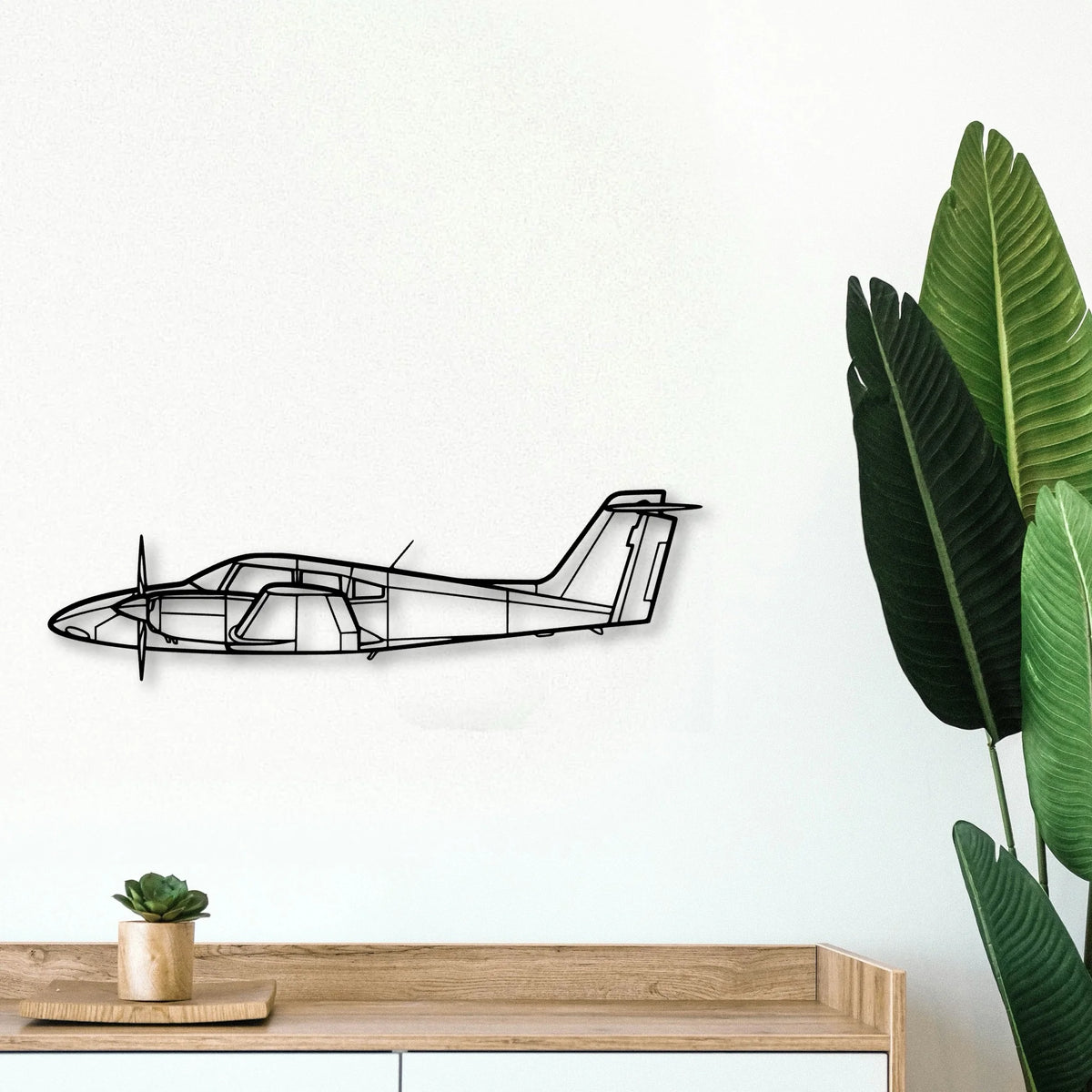 C45 H Expeditor Classic Aircraft Silhouette Metal Wall Art - Tinvibe
