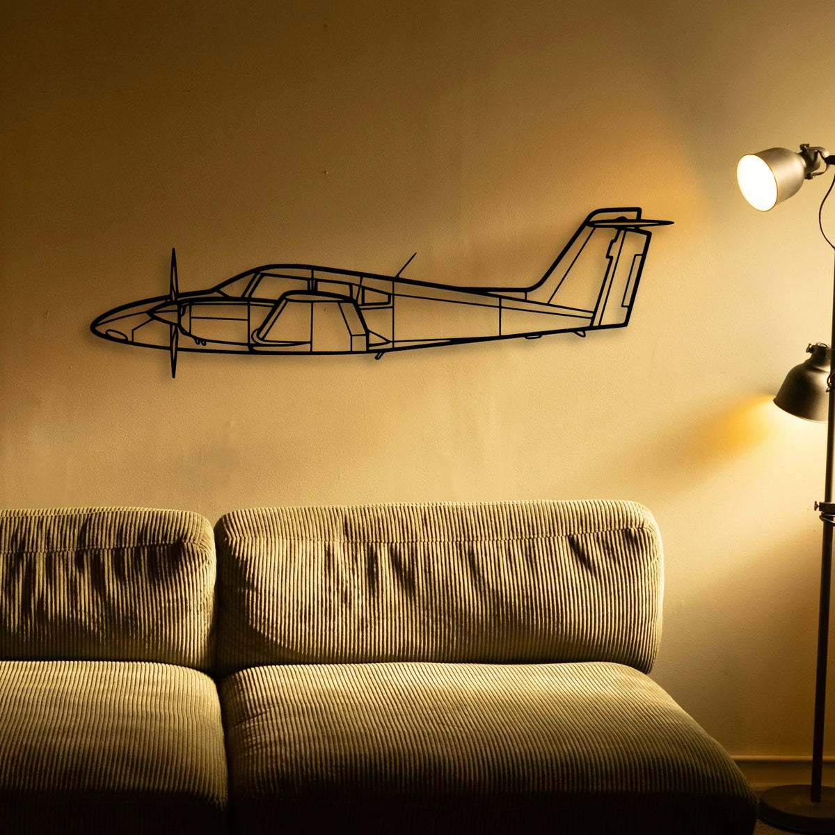 C45 H Expeditor Classic Aircraft Silhouette Metal Wall Art - Tinvibe