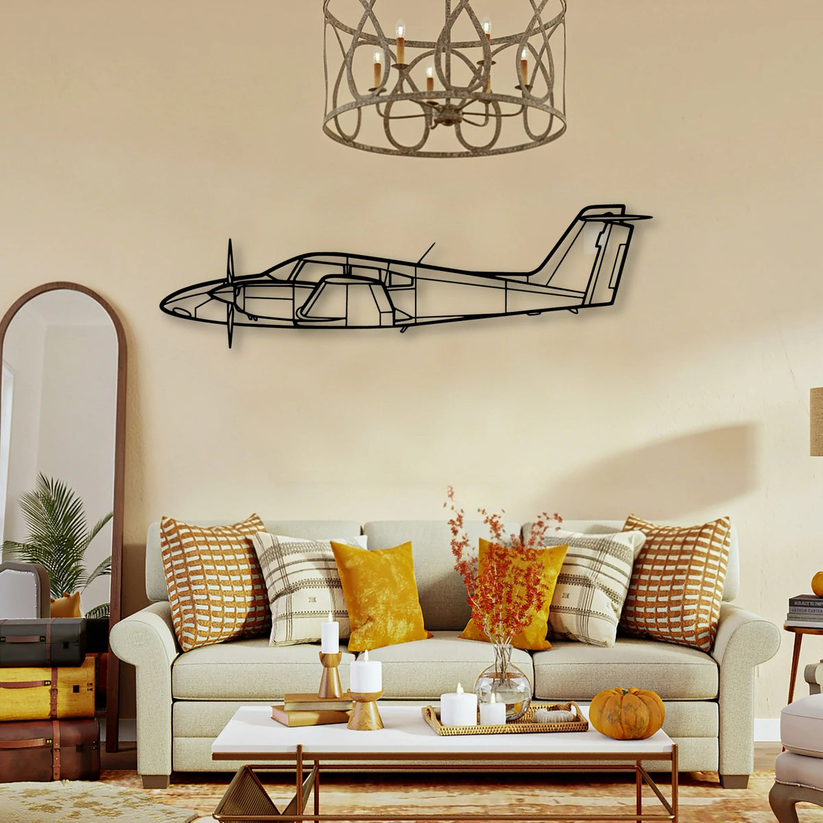 C45 H Expeditor Classic Aircraft Silhouette Metal Wall Art - Tinvibe