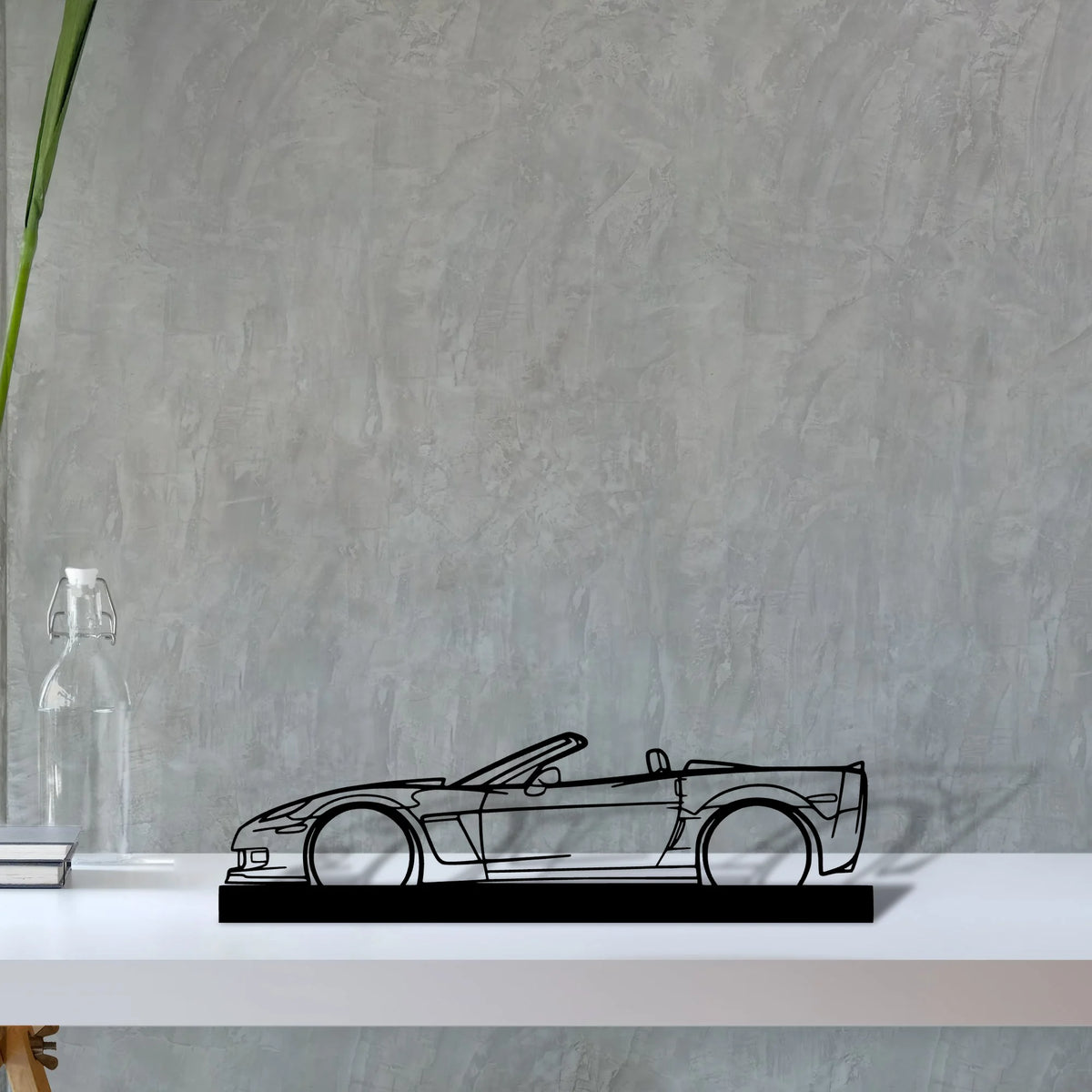 c6-cabrio Silhouette Metal Art Stand - Tinvibe