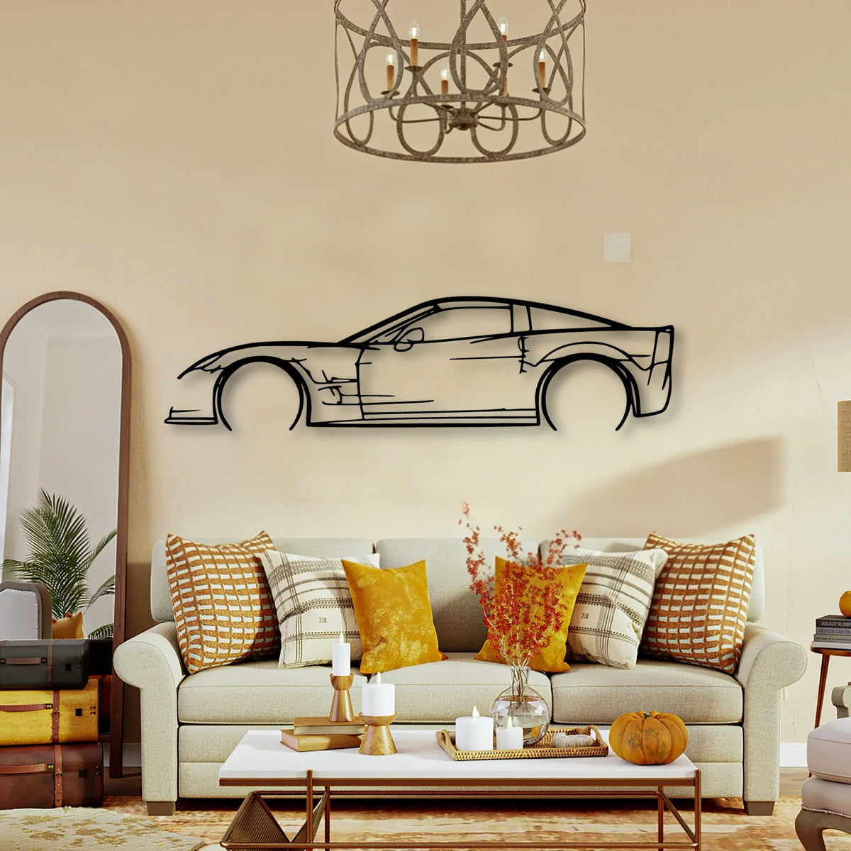 C6 ZR1 2 Classic Silhouette Metal Wall Art - Tinvibe