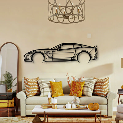 C7 Z06 2 Classic Silhouette Metal Wall Art - Tinvibe