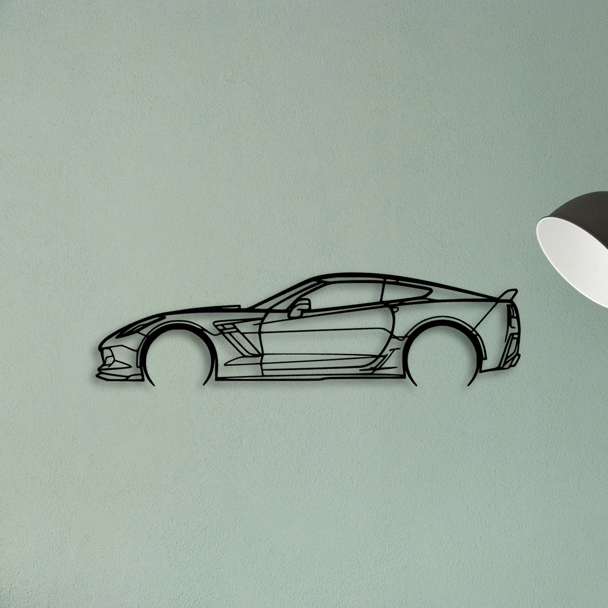 C7 Z06 Classic Silhouette Metal Wall Art - Tinvibe