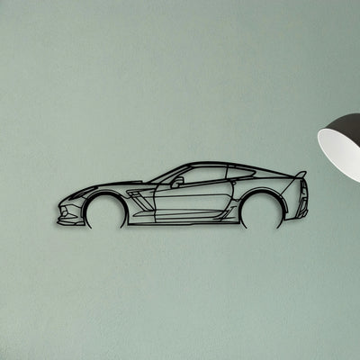 C7 Z06 Classic Silhouette Metal Wall Art - Tinvibe