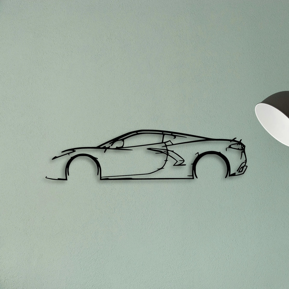 C8 3 Classic Silhouette Metal Wall Art - Tinvibe