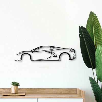 C8 3 Classic Silhouette Metal Wall Art - Tinvibe