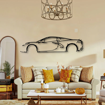C8 3 Classic Silhouette Metal Wall Art - Tinvibe