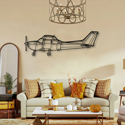 Cesna 172 Classic Aircraft Silhouette Metal Wall Art - Tinvibe