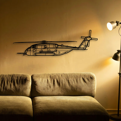 Ch 53E Super Stallion Classic Aircraft Silhouette Metal Wall Art - Tinvibe