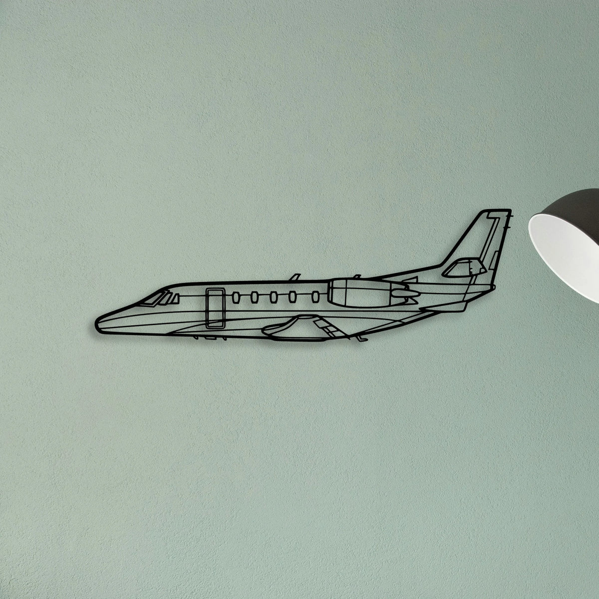 Citation Ii 2 Classic Aircraft Silhouette Metal Wall Art - Tinvibe
