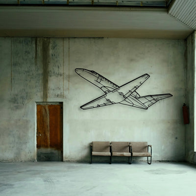 CJ3 Classic Aircraft Silhouette Metal Wall Art - Tinvibe