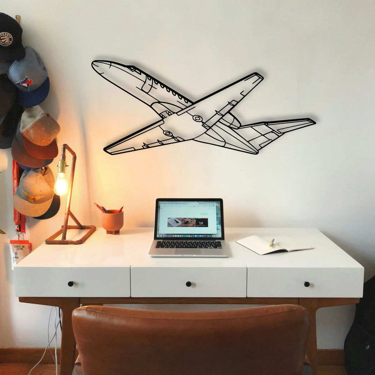 CJ3 Classic Aircraft Silhouette Metal Wall Art - Tinvibe