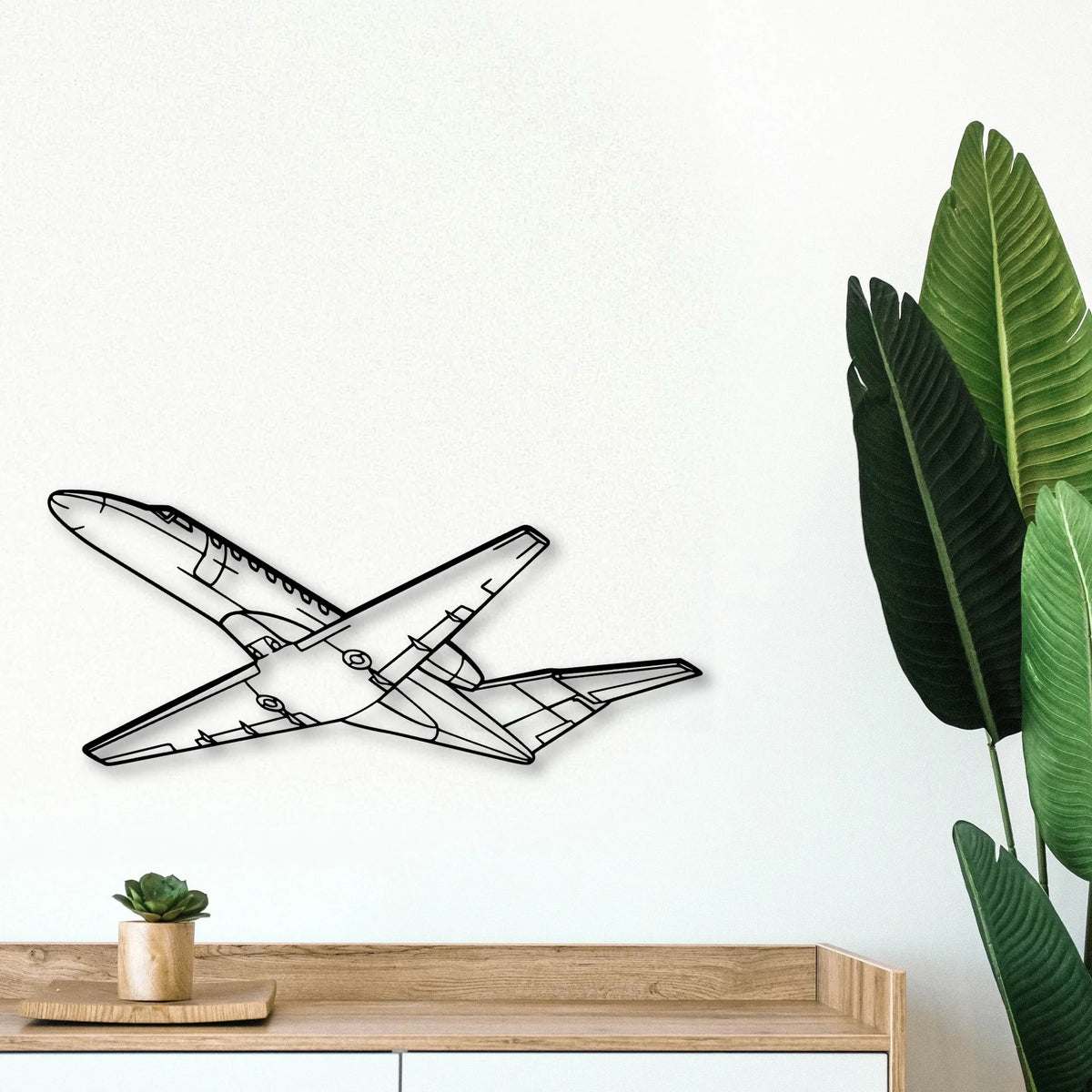 CJ3 Classic Aircraft Silhouette Metal Wall Art - Tinvibe