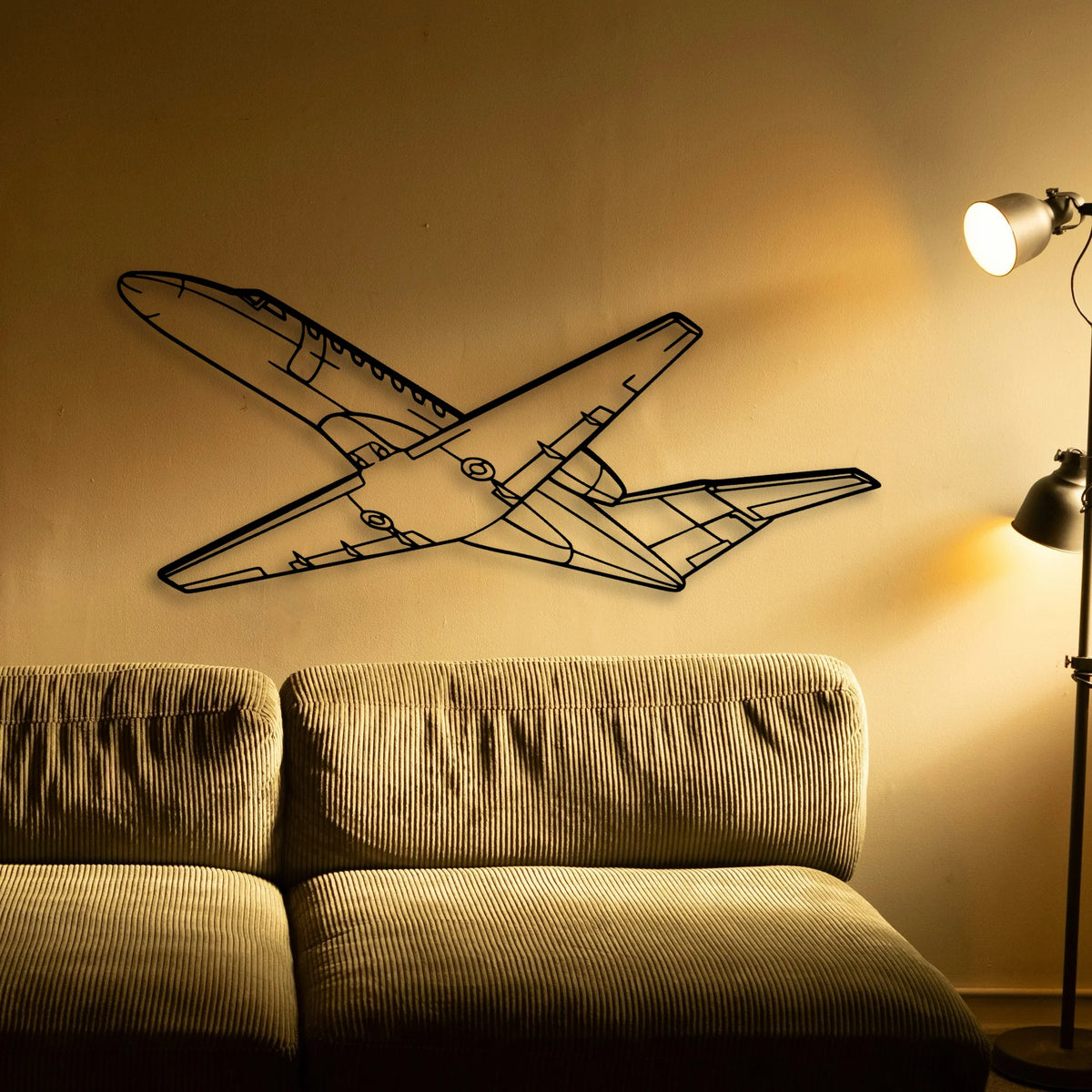CJ3 Classic Aircraft Silhouette Metal Wall Art - Tinvibe