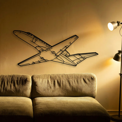 CJ3 Classic Aircraft Silhouette Metal Wall Art - Tinvibe