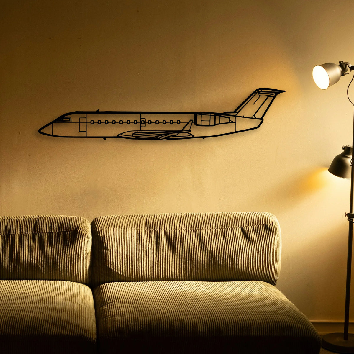 CRJ200 Classic Aircraft Silhouette Metal Wall Art - Tinvibe