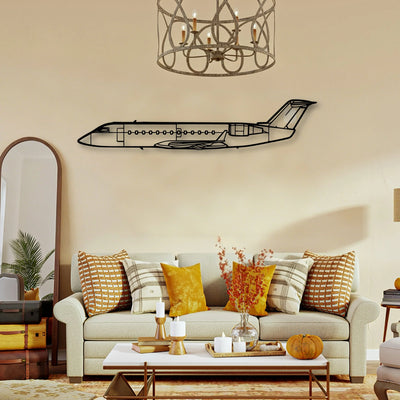 CRJ200 Classic Aircraft Silhouette Metal Wall Art - Tinvibe