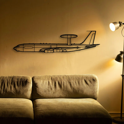 E 3C Sentry Classic Aircraft Silhouette Metal Wall Art - Tinvibe