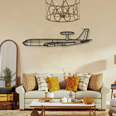 E 3C Sentry Classic Aircraft Silhouette Metal Wall Art - Tinvibe